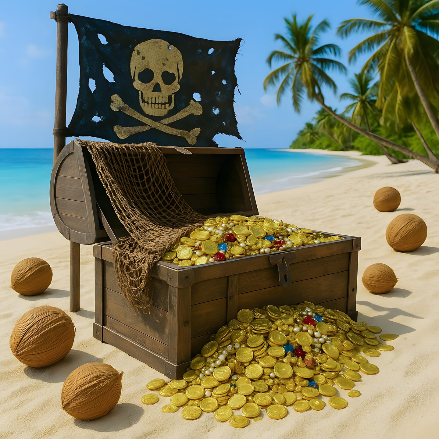 Fishing Net Decor – Real Repurposed 5x7ft Fishing Net for Wall, Beach Party & Nautical Decorations – Authentic Fish Netting for Pirate & Mermaid Parties – Indoor Outdoor Coastal Home Décor