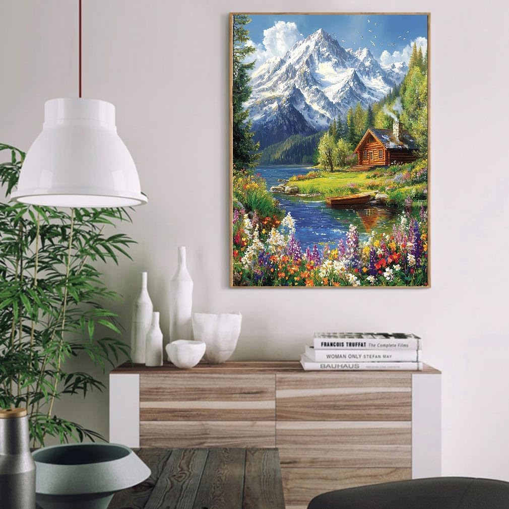 Mountain Paint by Numbers Kit for Adults Beginner (16x20Inch)