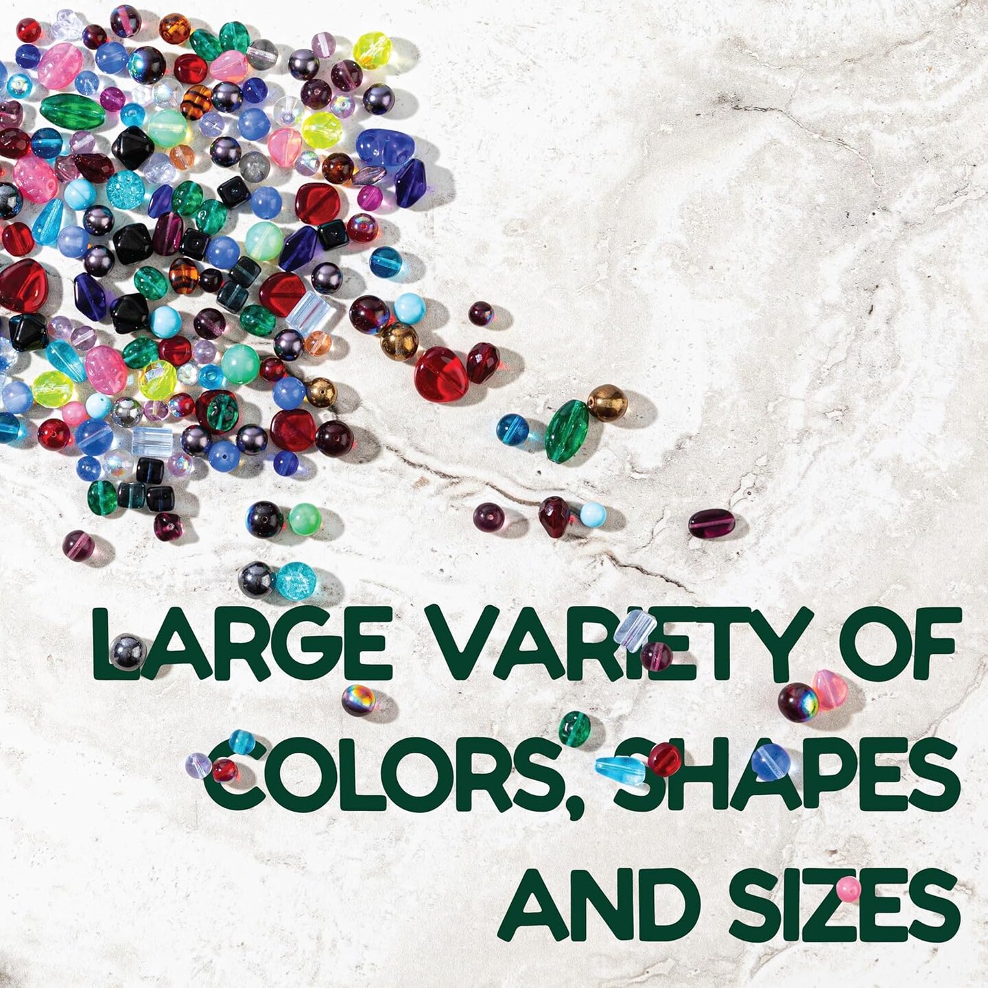 One Pound Assorted Glass Beads for Jewelry Making, DIY Lamp Work, Arts and Crafts, and Decorative Hobby Artistry, Colorful Crystal Assortment Bulk Mix, 4-18mm (Mixed Colors) (1)