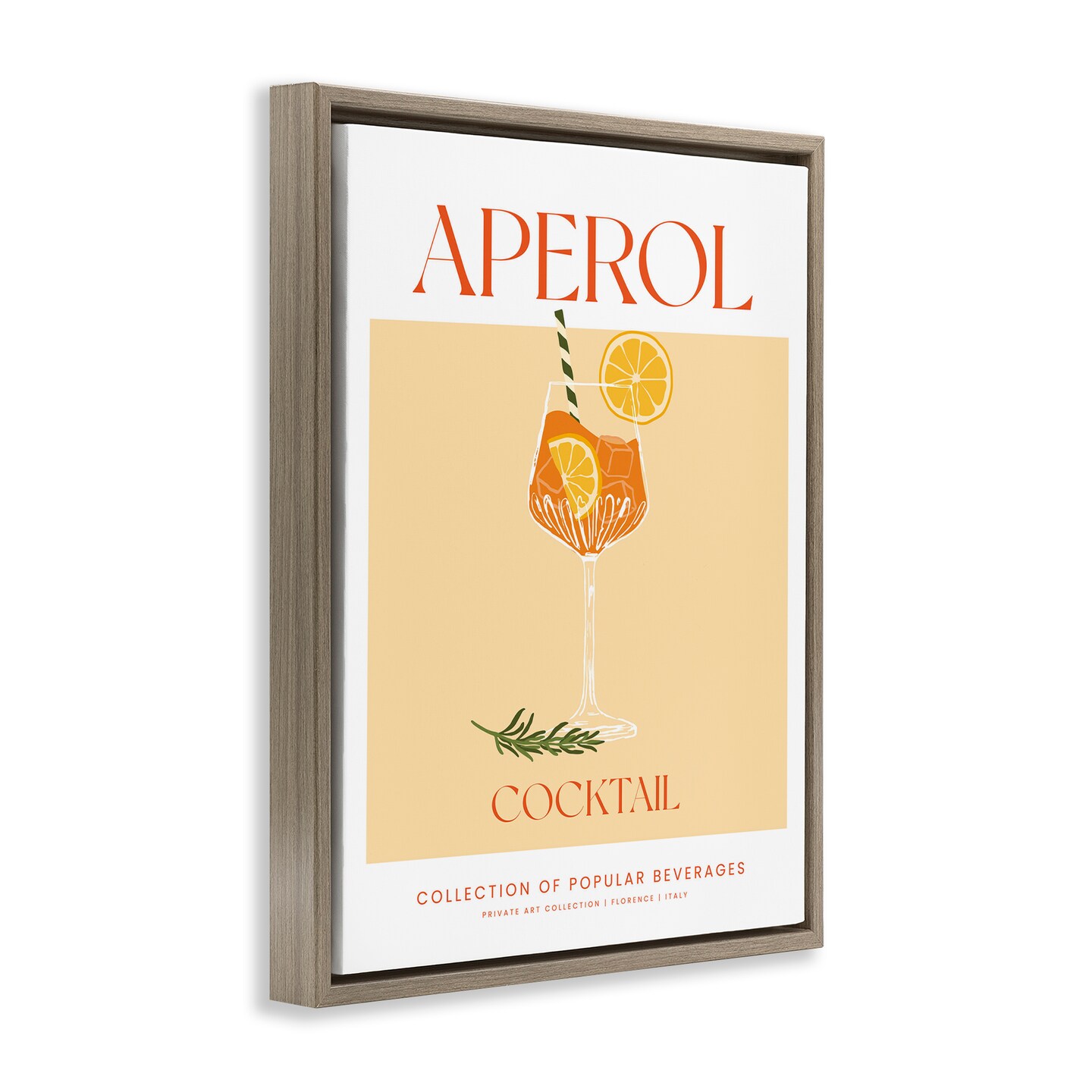 Stupell Industries Minimal Aperol Cocktail Floating Frame By Lettered and Lined