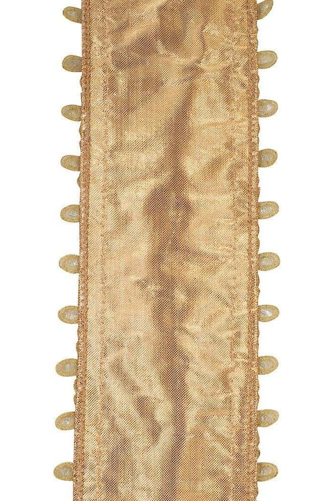 4&#x22; Jewel Embroidery Opulence Ribbon: Gold (5 Yards)