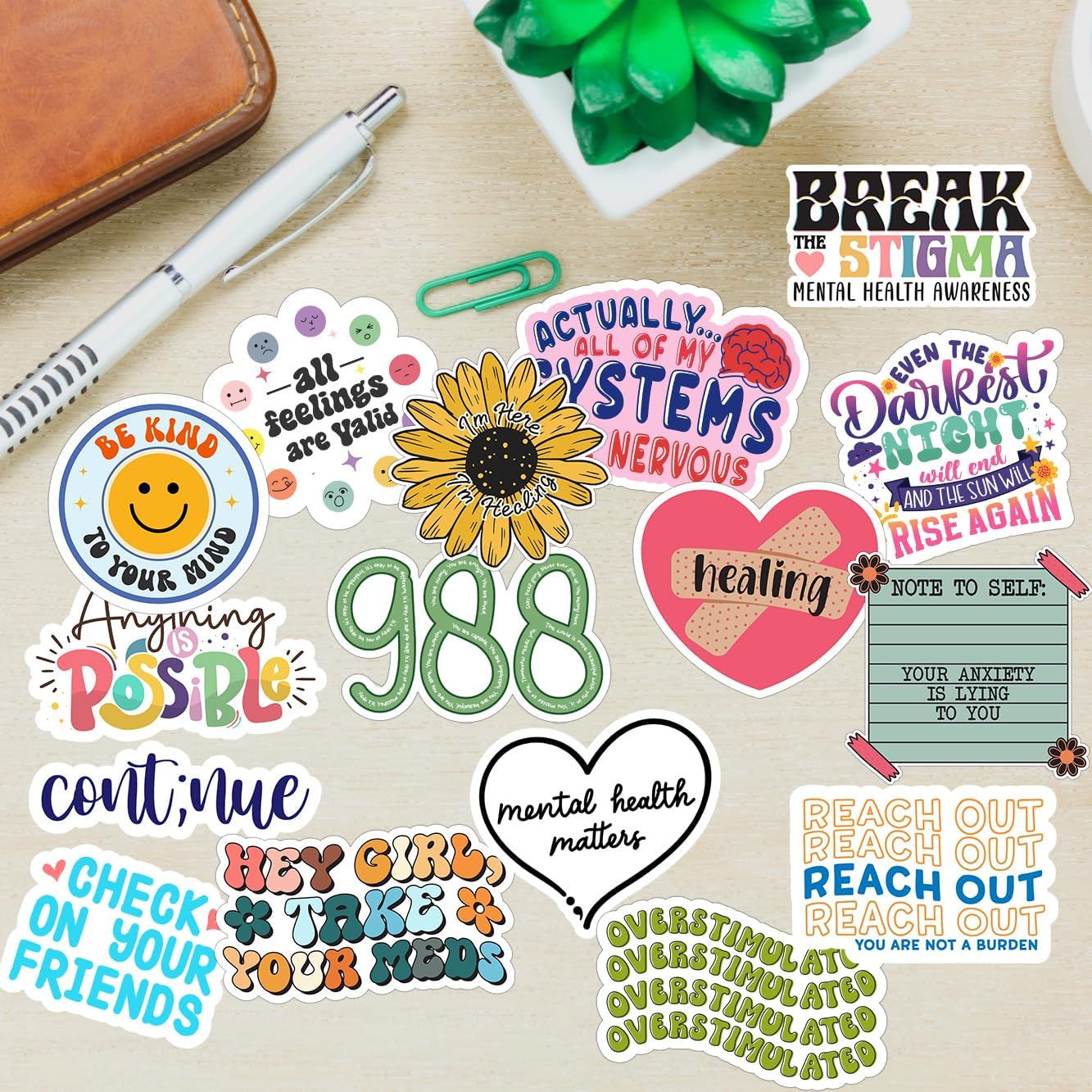 150 PCS Mental Health Matters Stickers Pack for Journals, Laptops, Water Bottles