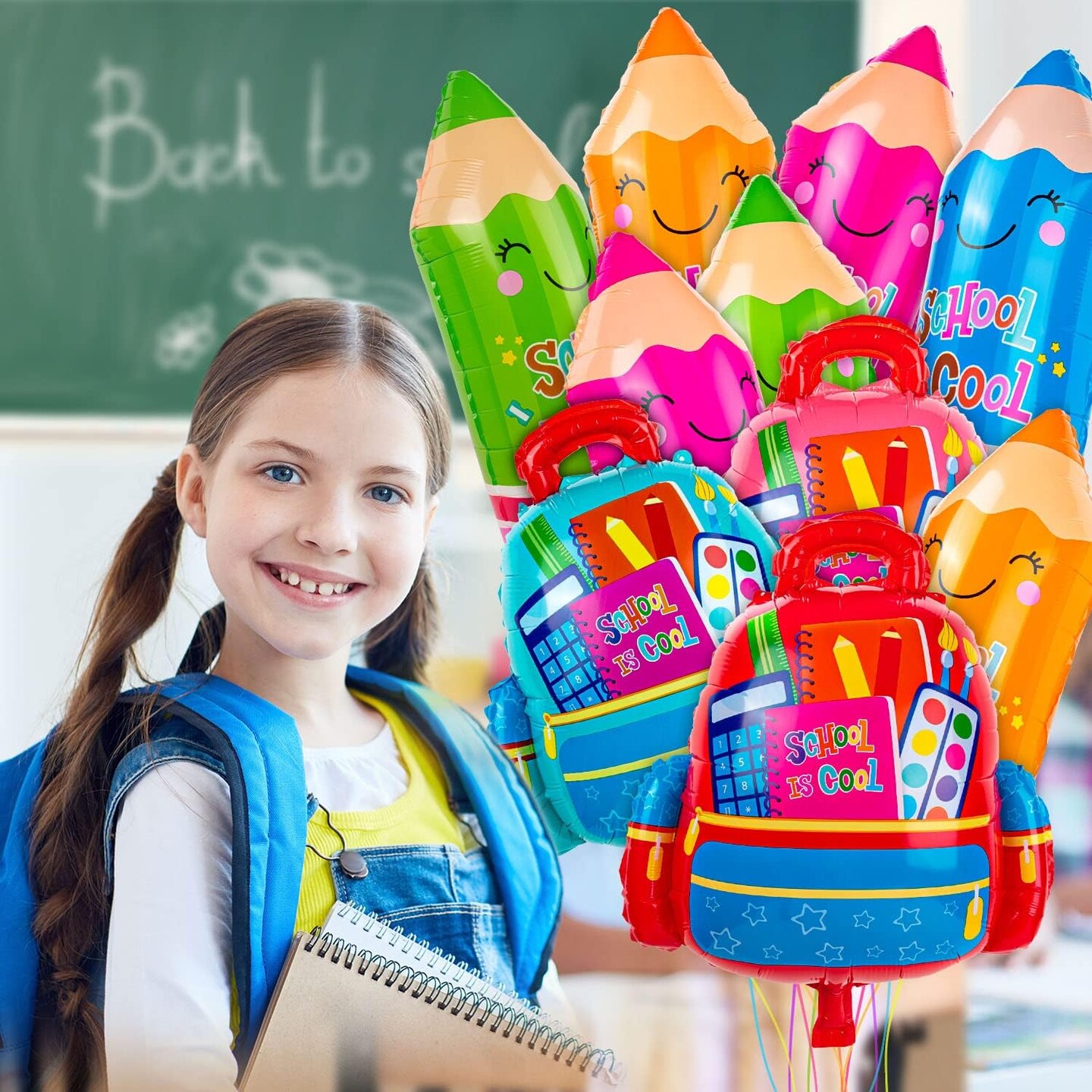 14 Pcs Back to School Foil Balloons