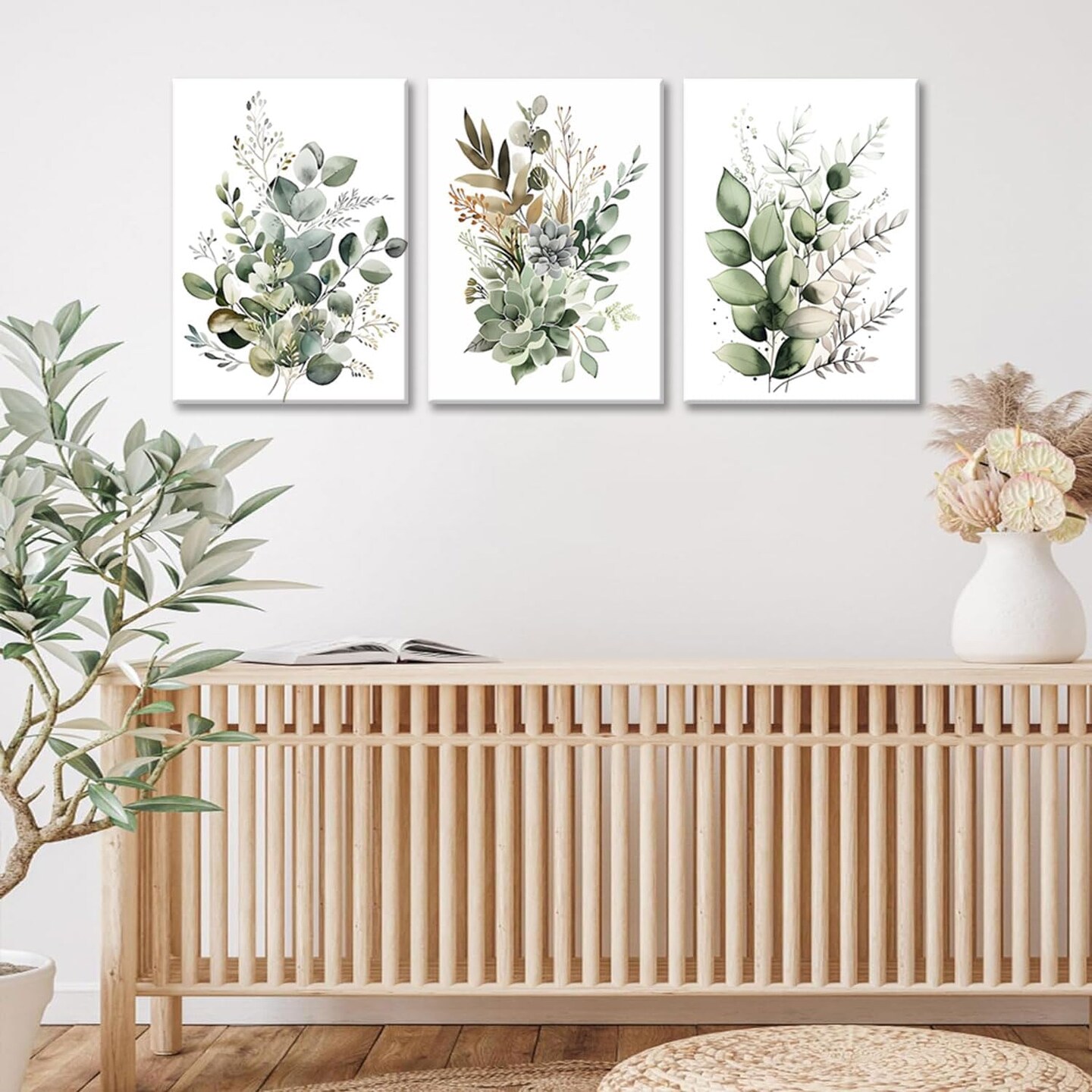 Wall Art Plant Floral Watercolor Poster Canvas Prints Set of 3