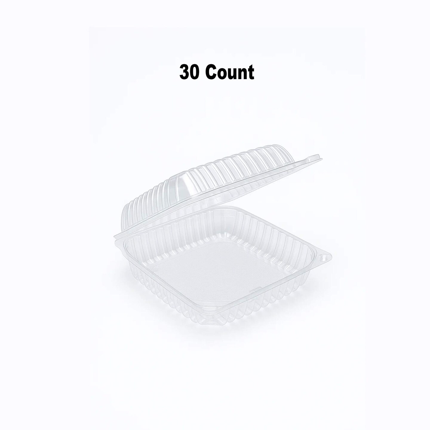 30 Count 9x3" Sol Pak Clear Heavy Duty Hinged Container