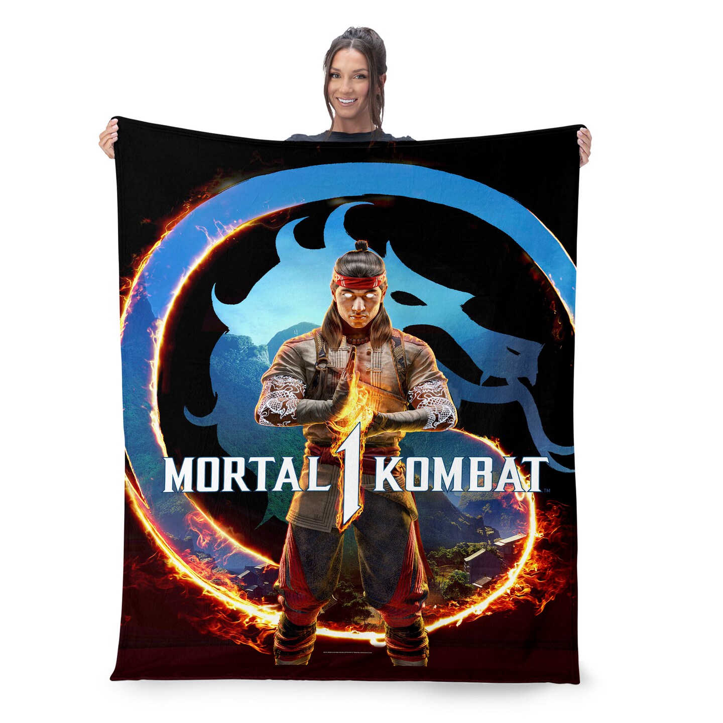 Warner Brothers Mortal Kombat Silk Touch Sherpa Throw Blanket