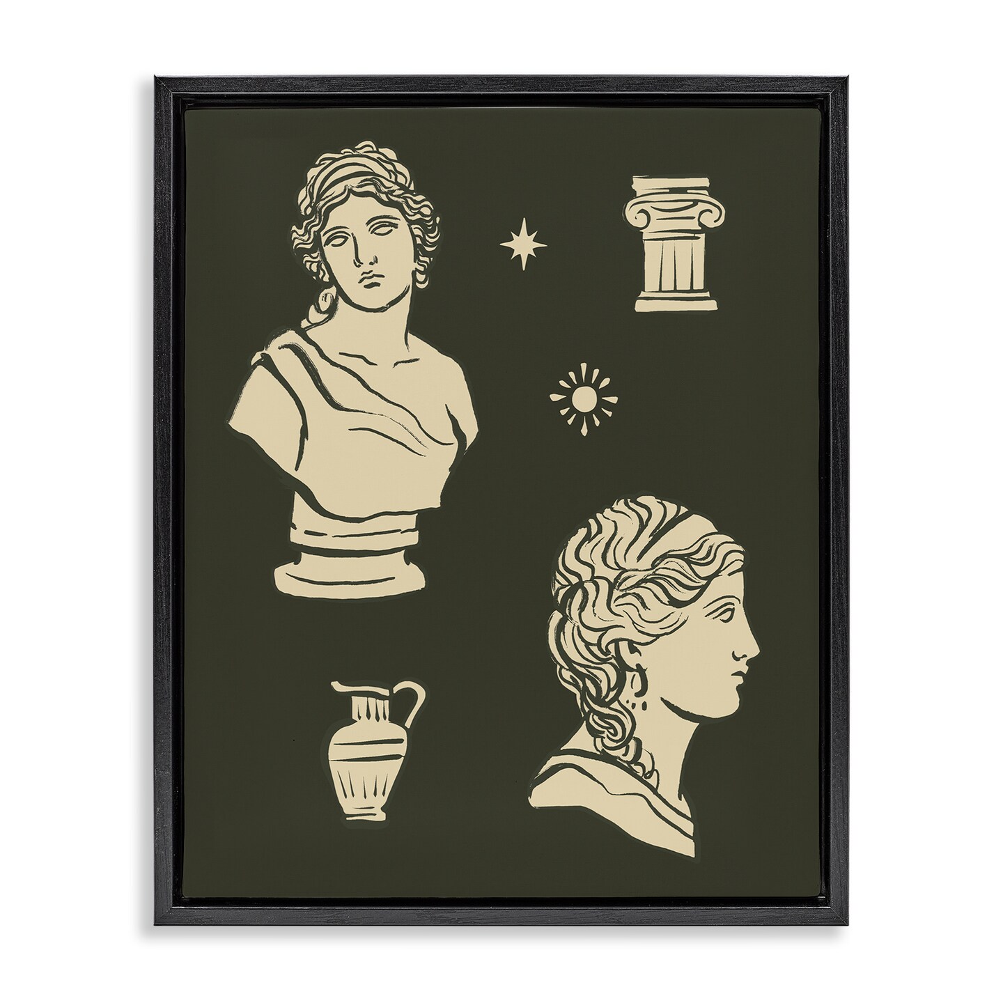 Stupell Industries Modern Dark Academia Statues Floating Frame By Victoria Barnes