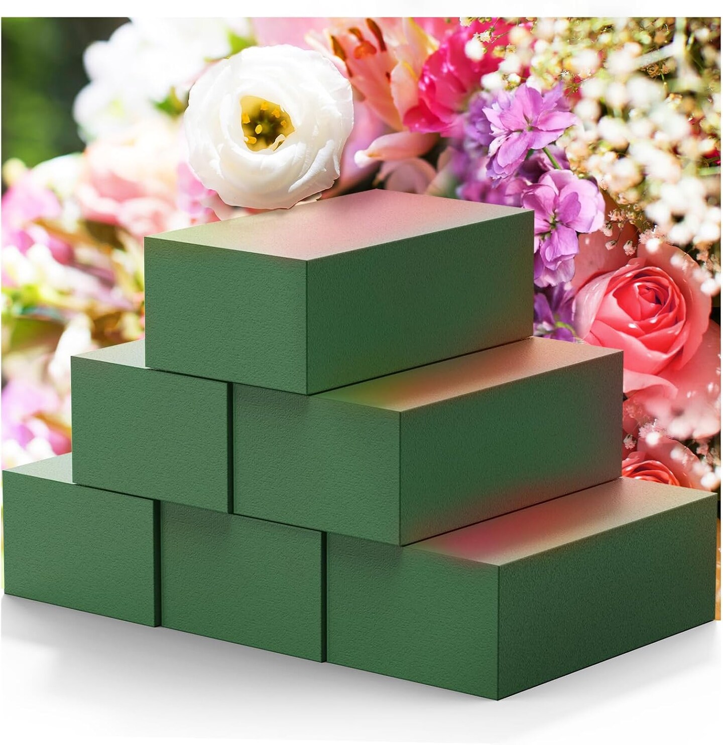 6-Pack Floral Foam Blocks - Florist Green