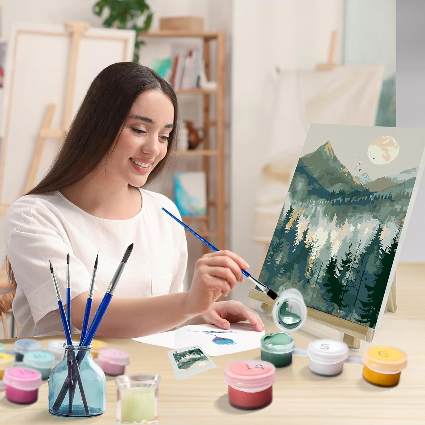 Mountain Paint by Number for Adults, Paint by Numbers Kit (8 x 12 Inch)