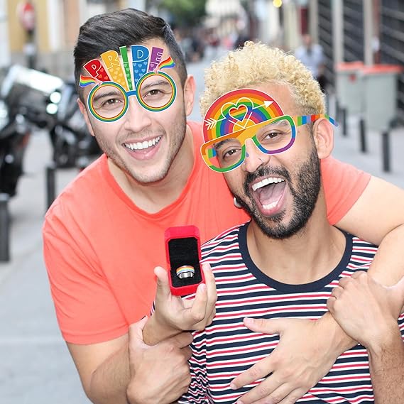 Pride Decorations Photo Booth Props,12Pcs Gay Pride Month