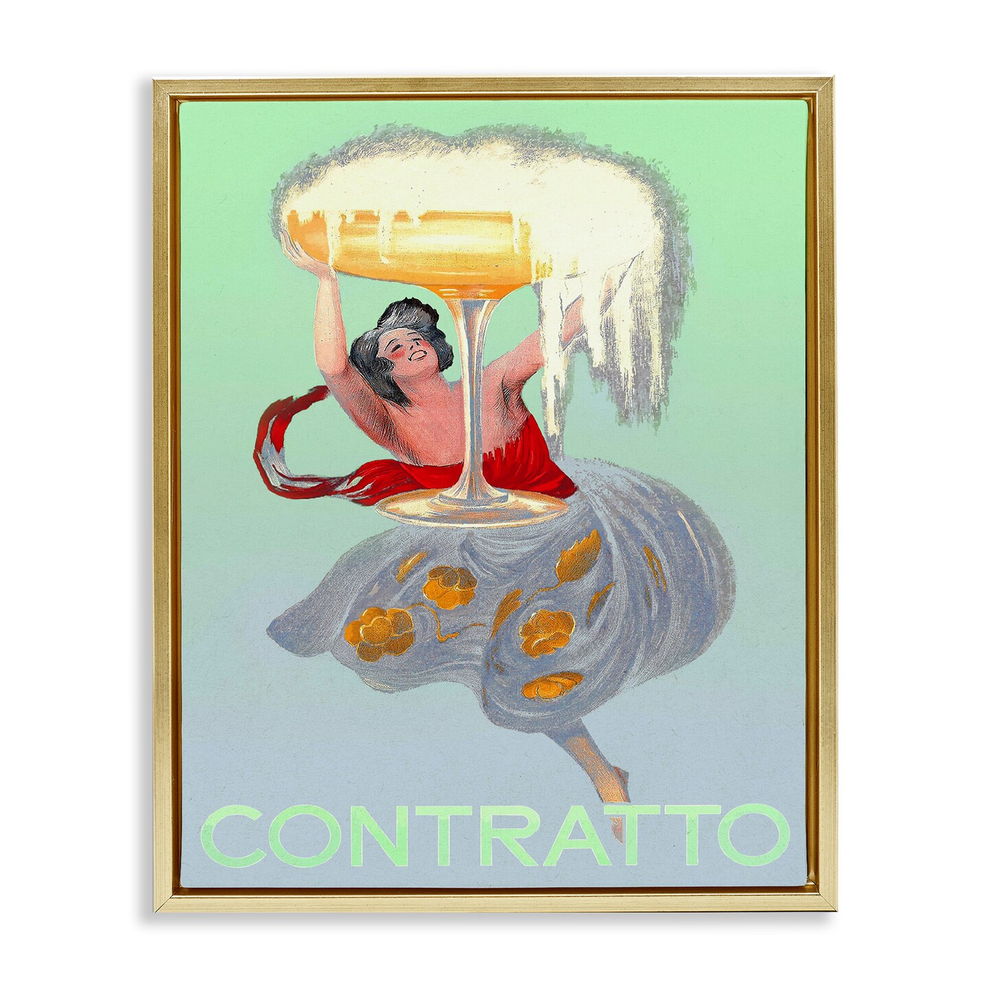 Stupell Industries Vintage Contratto Poster Floating Frame By Lil' Rue
