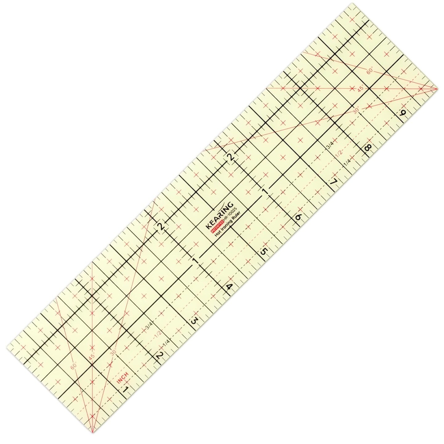 Kearing® Hot Hem Ruler for Sewing, Patented Heat Resistant Non-Slip Hot Ironing Ruler for Measure, Mark, Fold, Press with Dry or Steam Iron