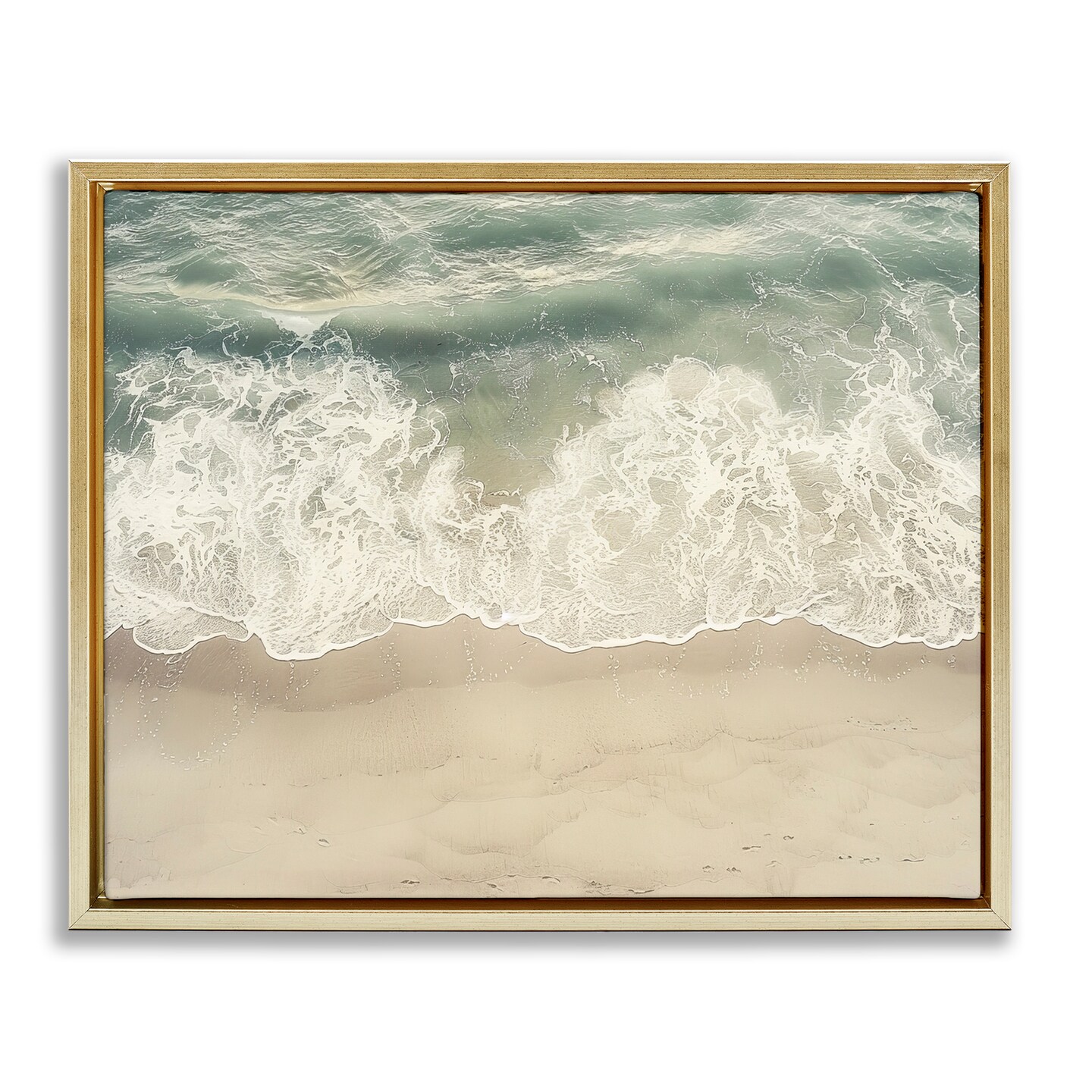 Stupell Industries Aerial Waves Lapping Shore Floating Frame By Lazar ...