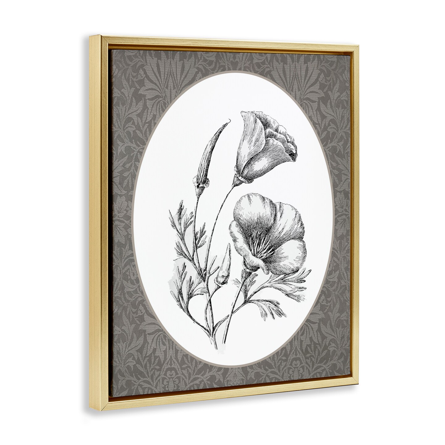 Stupell Industries Vintage Tulips in Bloom Floating Frame By Lettered and Lined