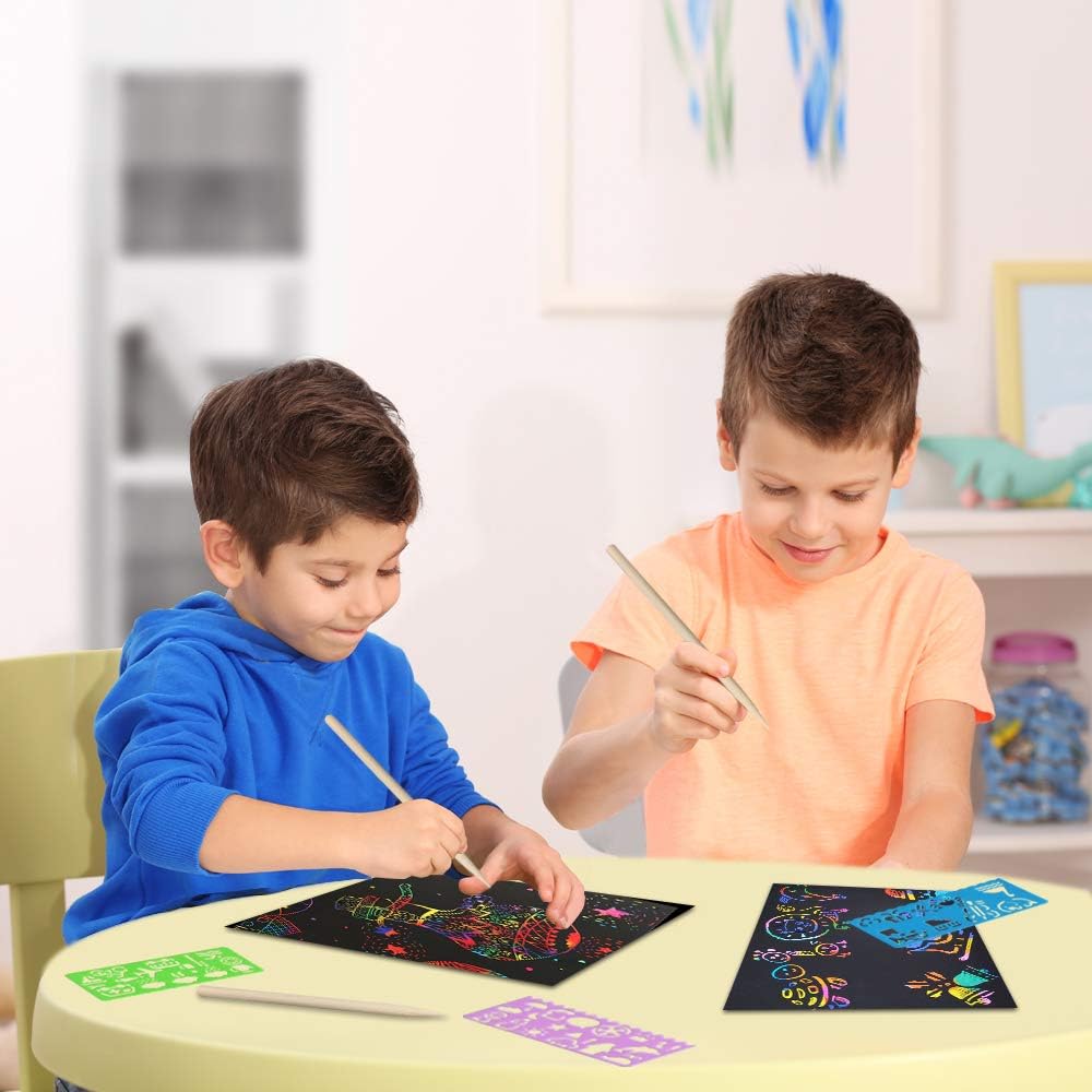 60 Pcs Magic Rainbow Scratch Paper