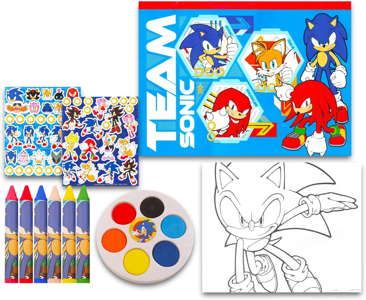 Sonic Gift Bundle with Coloring Book Painting Set
