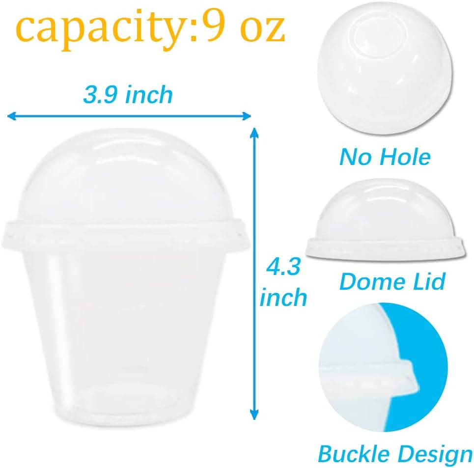 50 Pack 9 oz Clear Plastic Cups