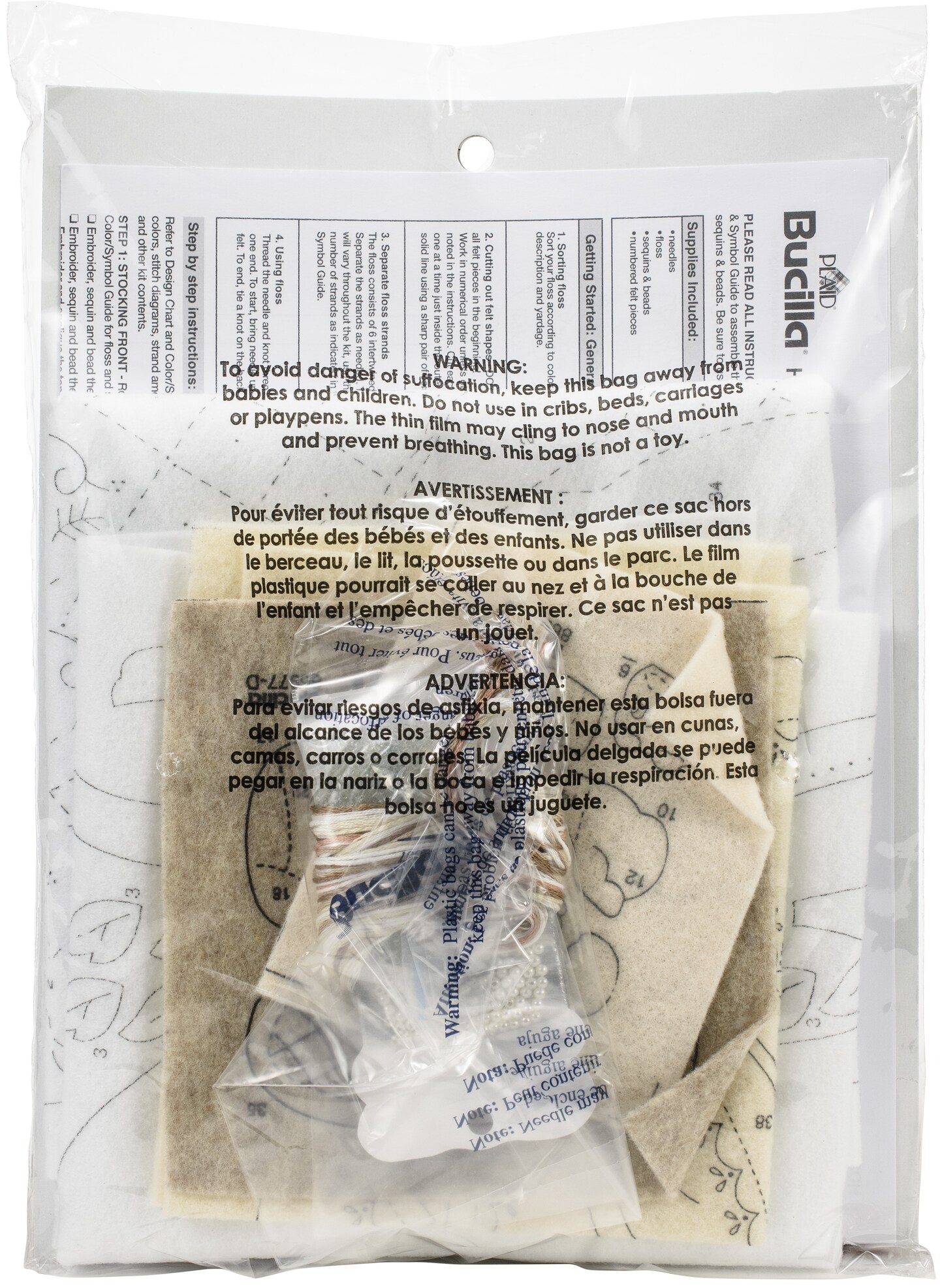 Bucilla Felt Stocking Applique Kit 18" Long-Elegant Christmas