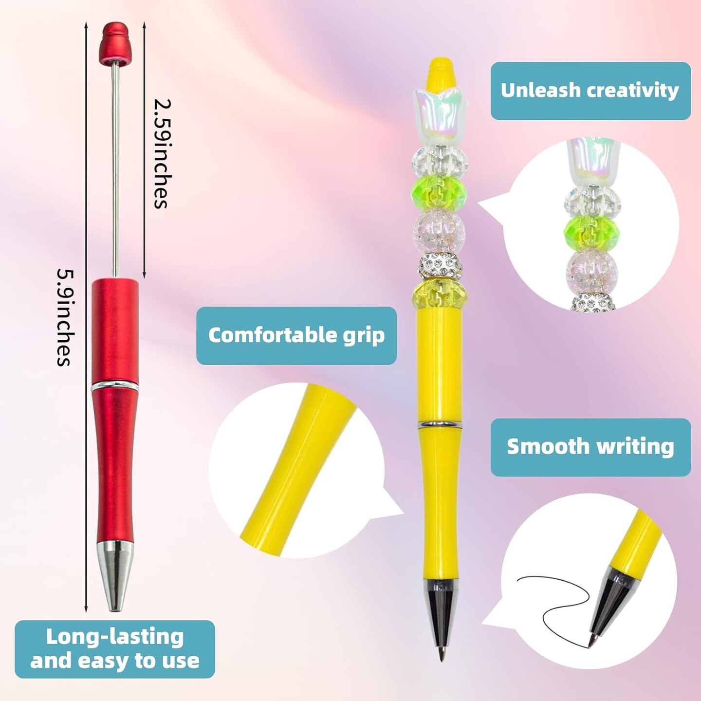 15 Pieces Beadable Pens