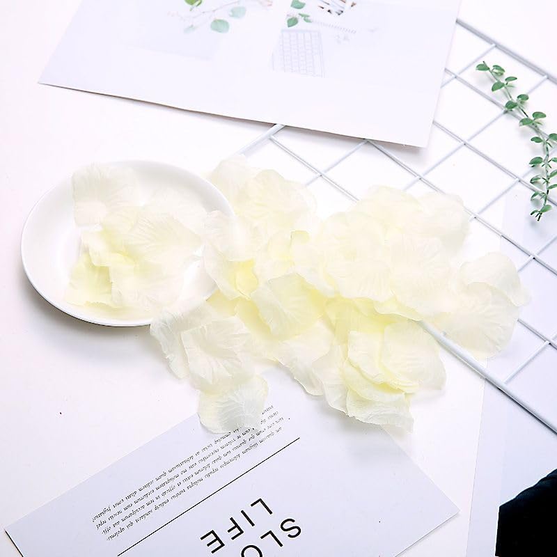 Ivory Rose Petals 3000pcs Reusable Silk Petals Flower Petals