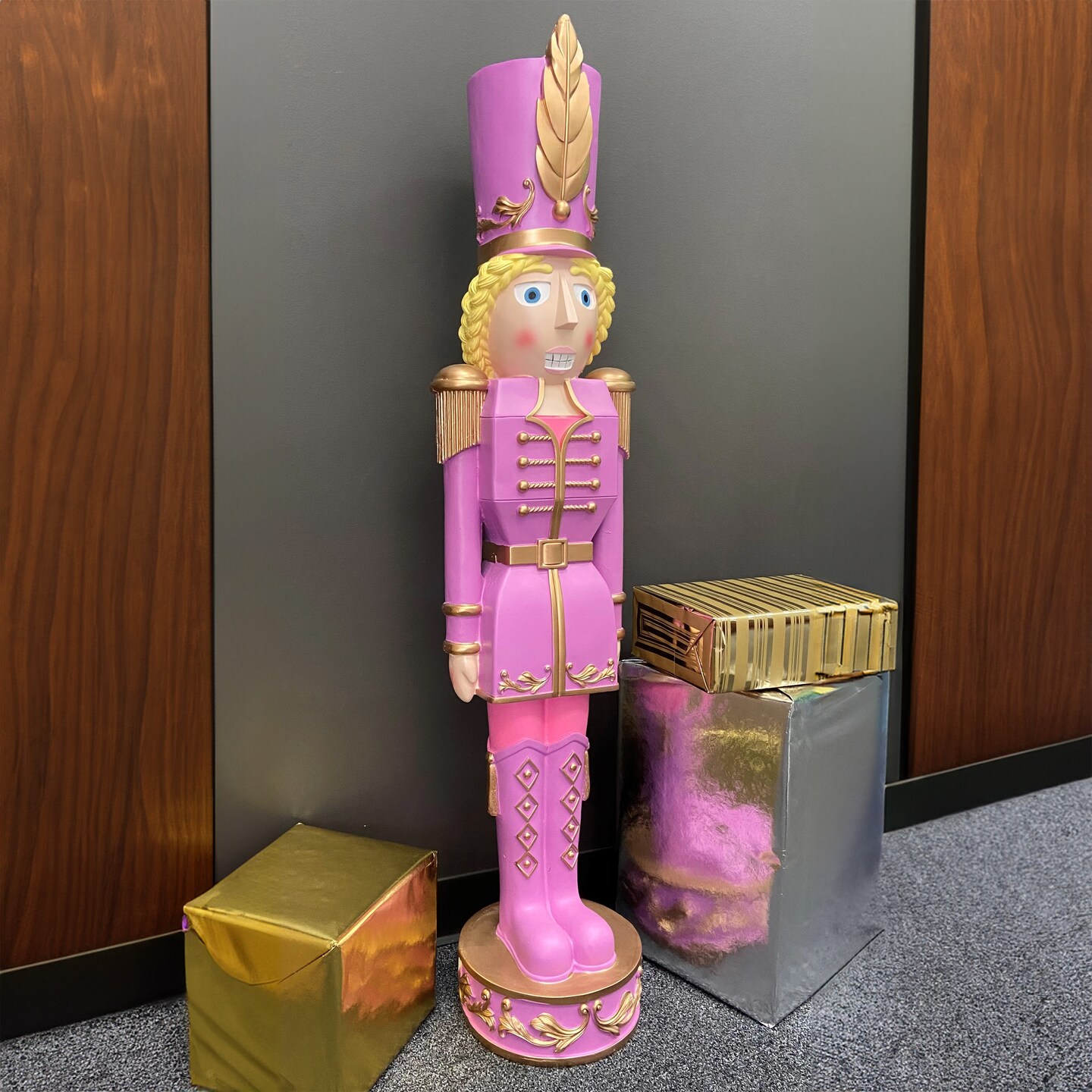 Haute Decor 48-INCH Tall Decorative Christmas Female Nutcracker -  Purple/Gold - Solid Resin Construction Large Christmas Nutcracker