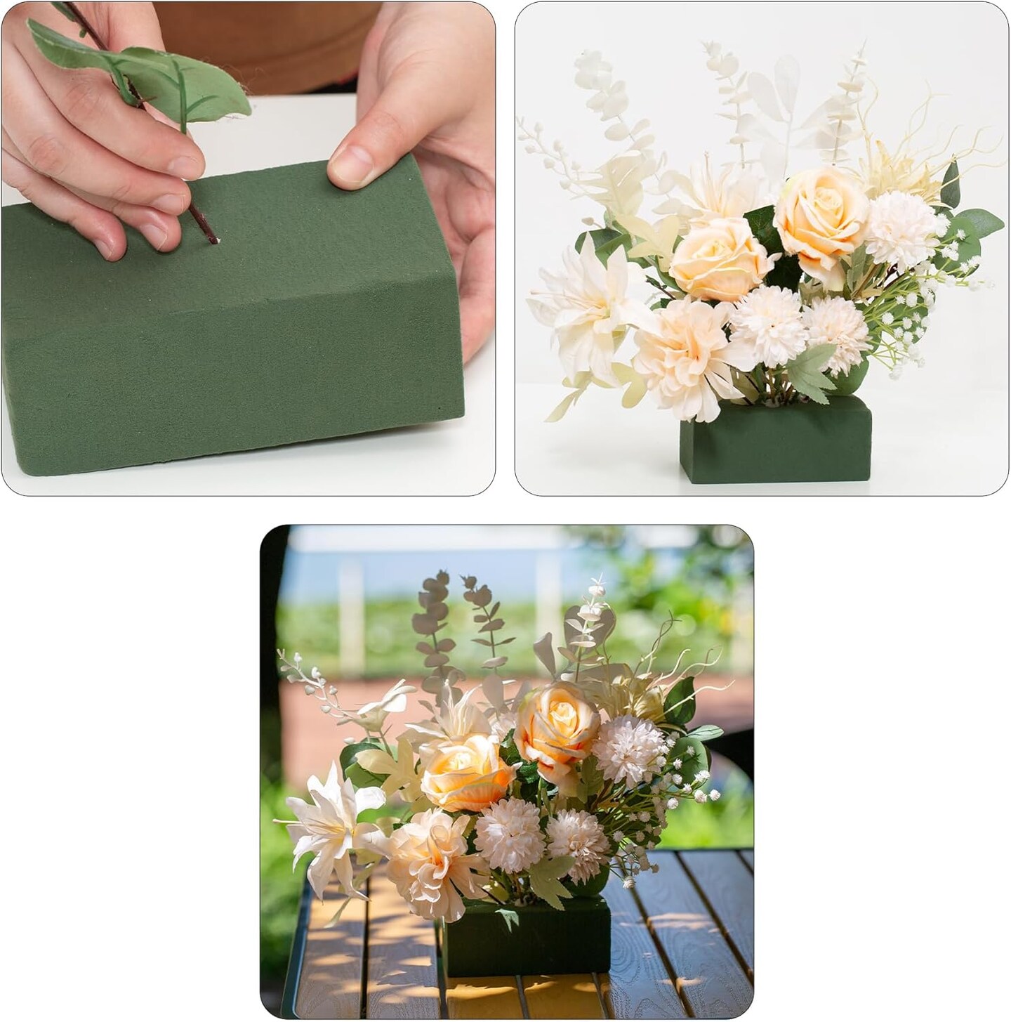 6x3x2.5 Inch Wet Floral Foam Blocks Rectangle