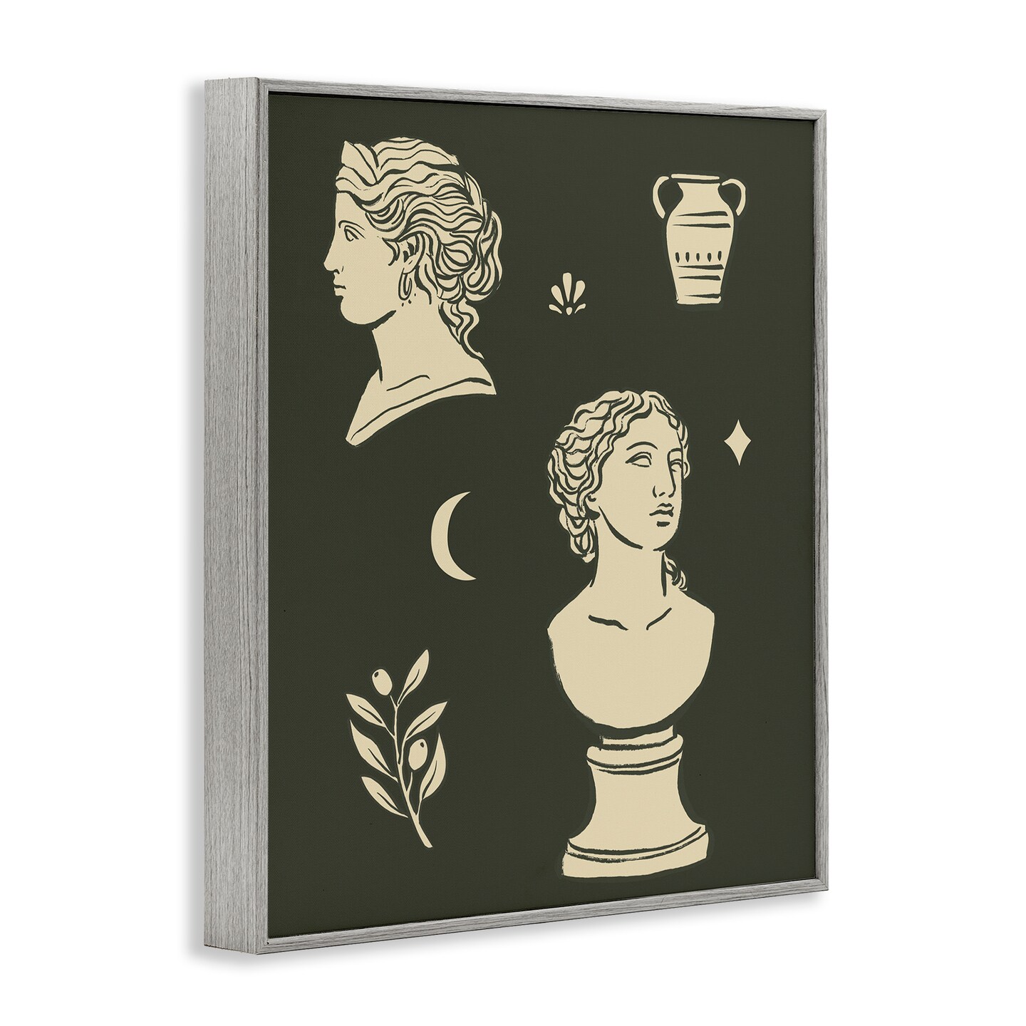 Stupell Industries Minimal Modern Bust Statues Framed Giclee By Victoria Barnes