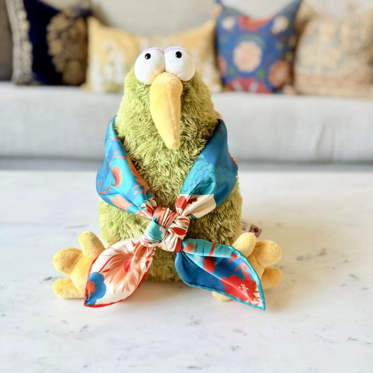 Pure Silk Square Scarf - Fox and Peacocks 27 In, Mulberry Satin