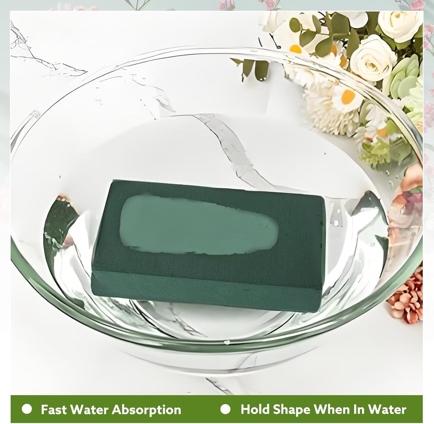 6Pcs Floral Foam Blocks for Fresh and Artificial Flower Arrangements, (Larger Size 8.86" L x 4.13" W x 2.76" H) Flower Foam Bricks Florist Foam for Valentine's Day,Wedding, Birthday,Home, Office