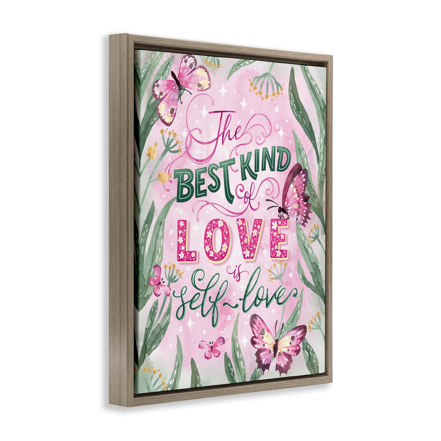 Stupell Industries Inspirational Self Love is Best Floating Frame By Vanessa Stoilova