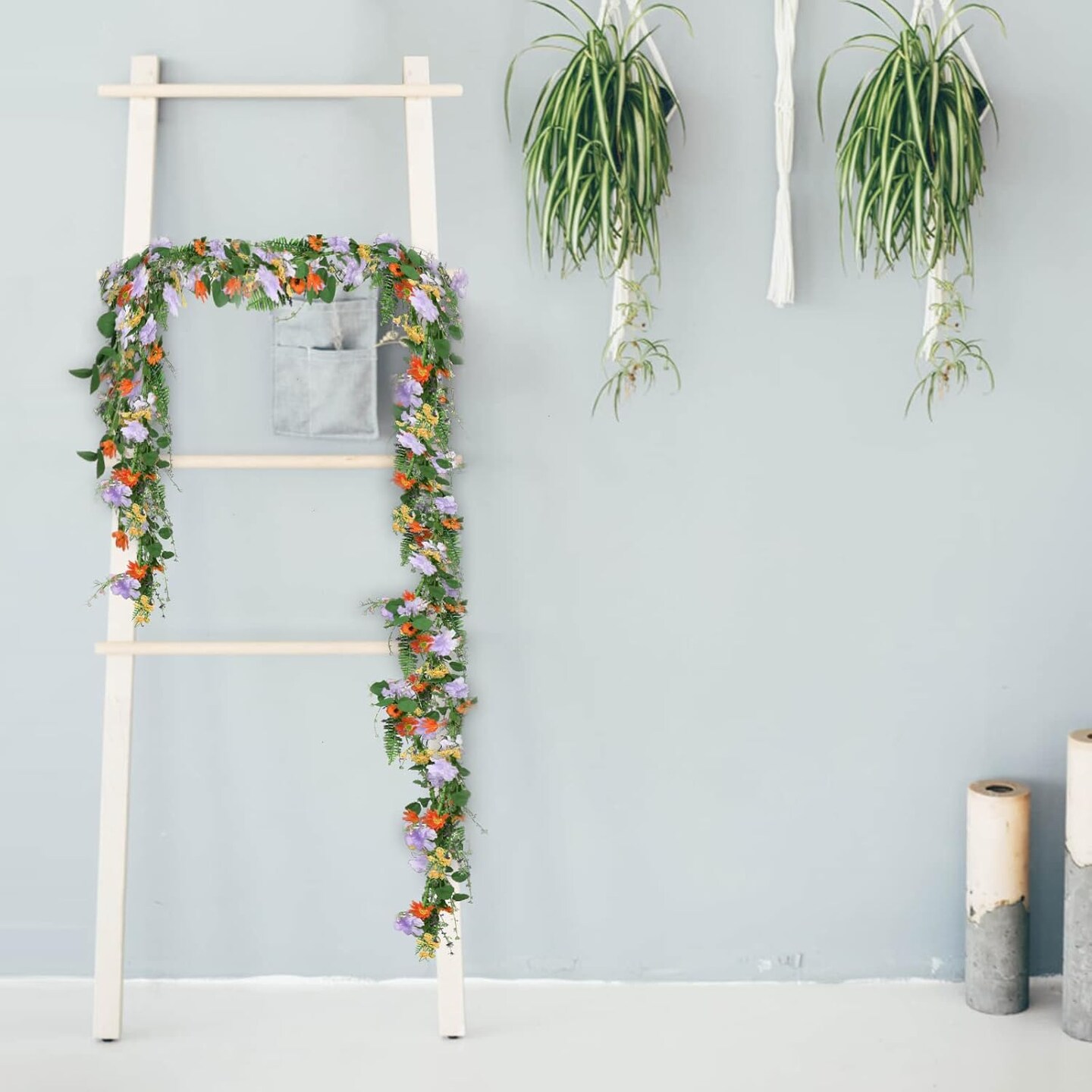 2 Pack 6ft Artificial Daisy Vine Artificial Flower Garland with Mixed Flowers