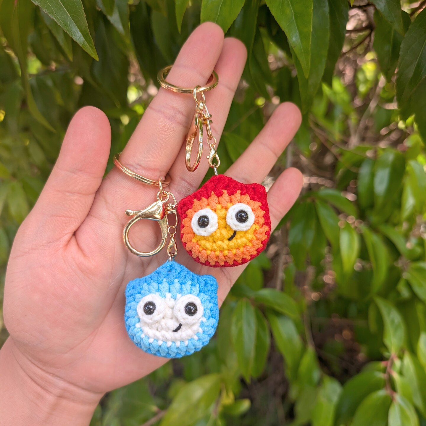 Fantasy Fire Spirit Keychain – Handmade Crochet Bag Charm | Cute