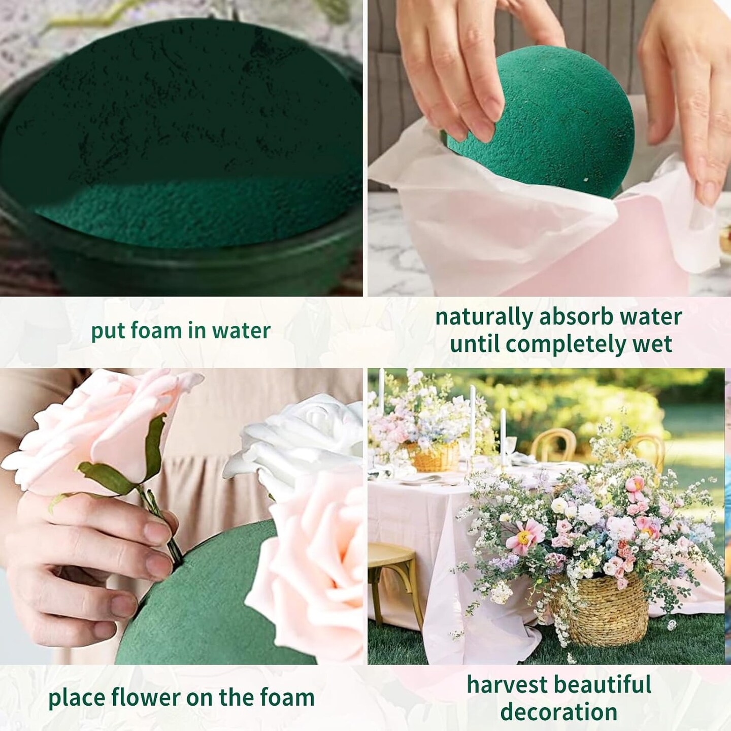 Floral Foam Balls, 2 Pcs 3.54&#x27;&#x27; Flower Foam