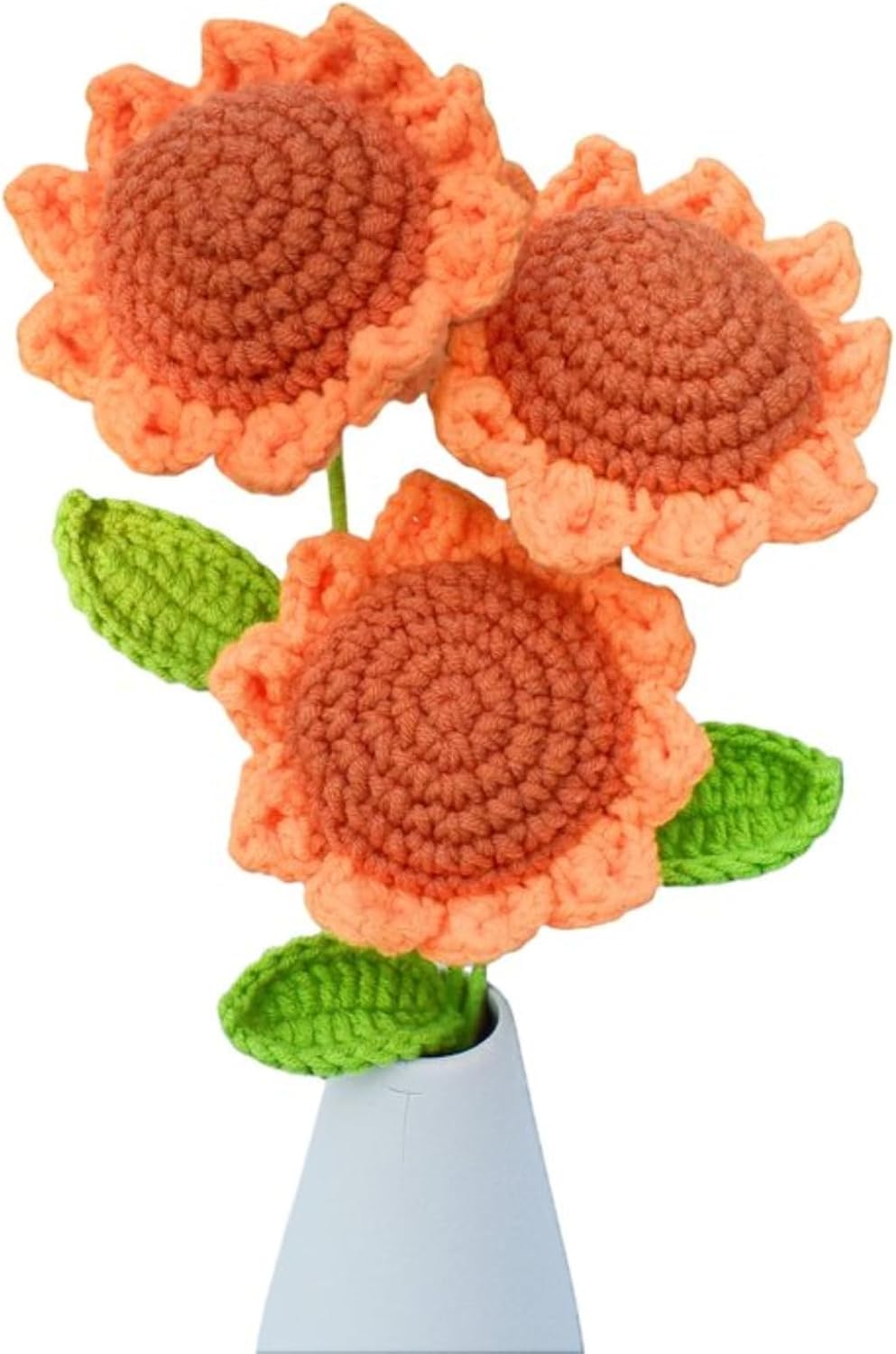 3pcs Handmade Crochet Sunflower Bouquet