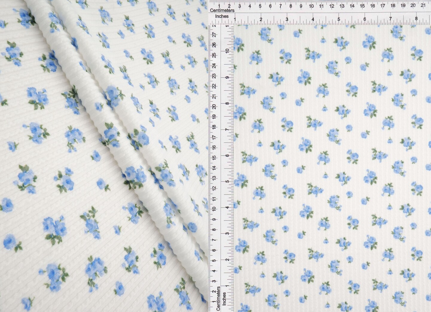 1 Yard Cozy Ditsy Floral Double Knit Fabric Stretch Poly Rayon Spandex 56/57 Inches Wide