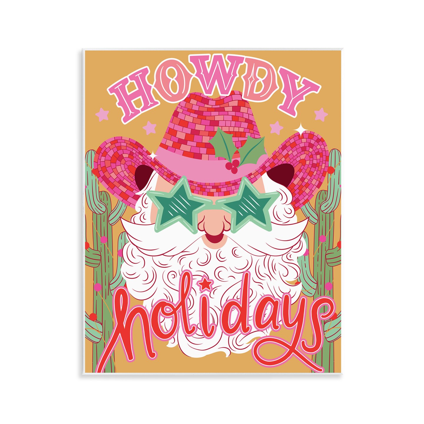 Stupell Industries Howdy Holidays Cowboy Santa Wall Plaque By Arrolynn Weiderhold
