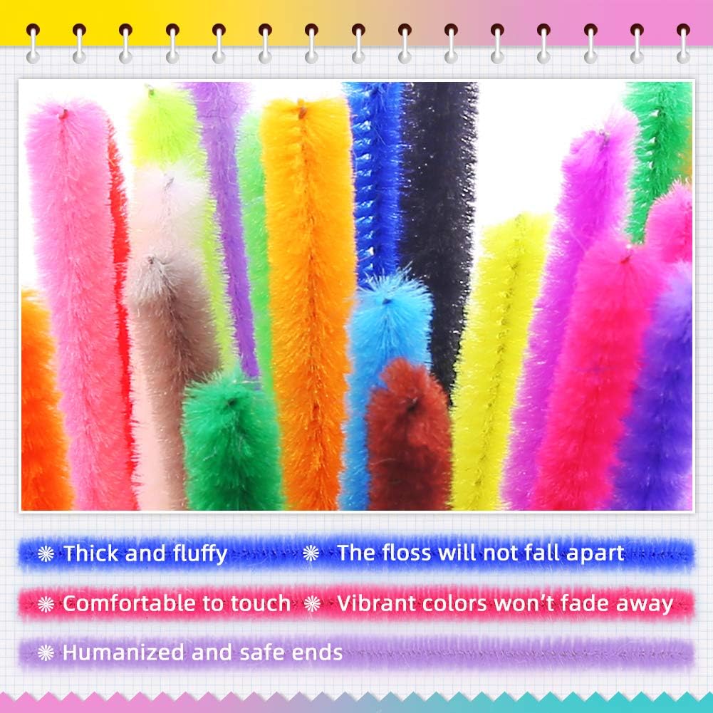 12inch - 360 Pieces Pipe Cleaners Craft Chenille Stems