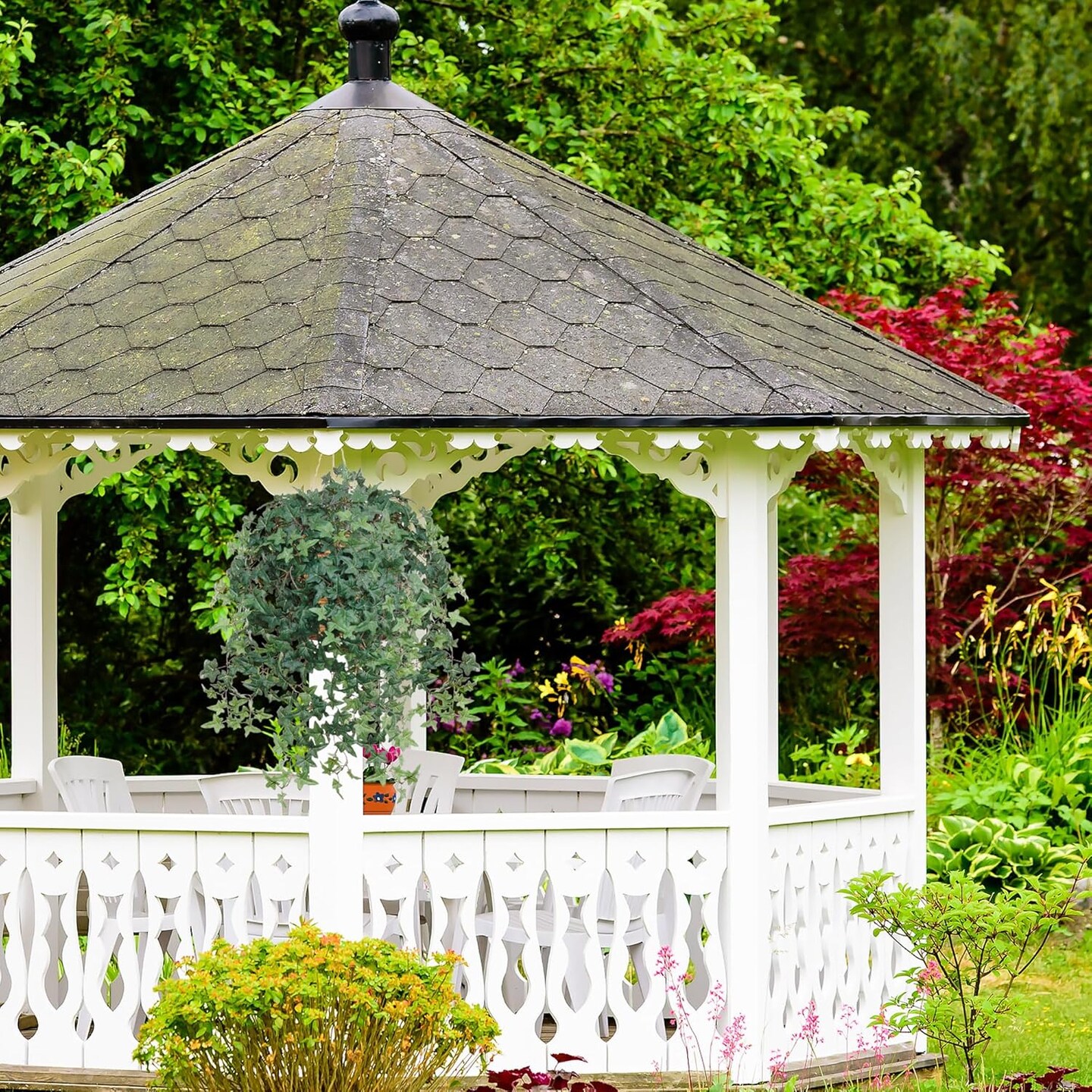 3-Pack – 27" UV-Resistant Artificial English Ivy Vines – 450 Silk Leaves Each – Faux Greenery for Outdoor Planters, Window Boxes, and Indoor Hanging Decor