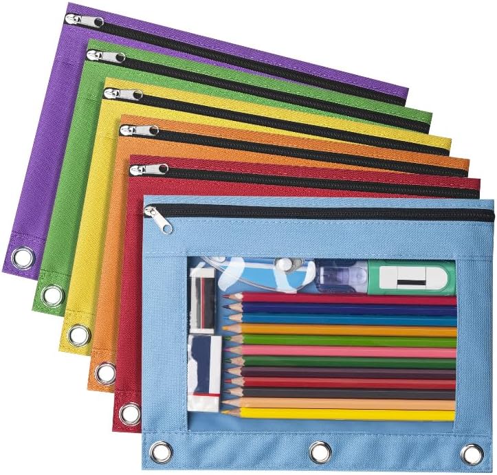 6Pack Pencil Pouches for 3 Ring Binder