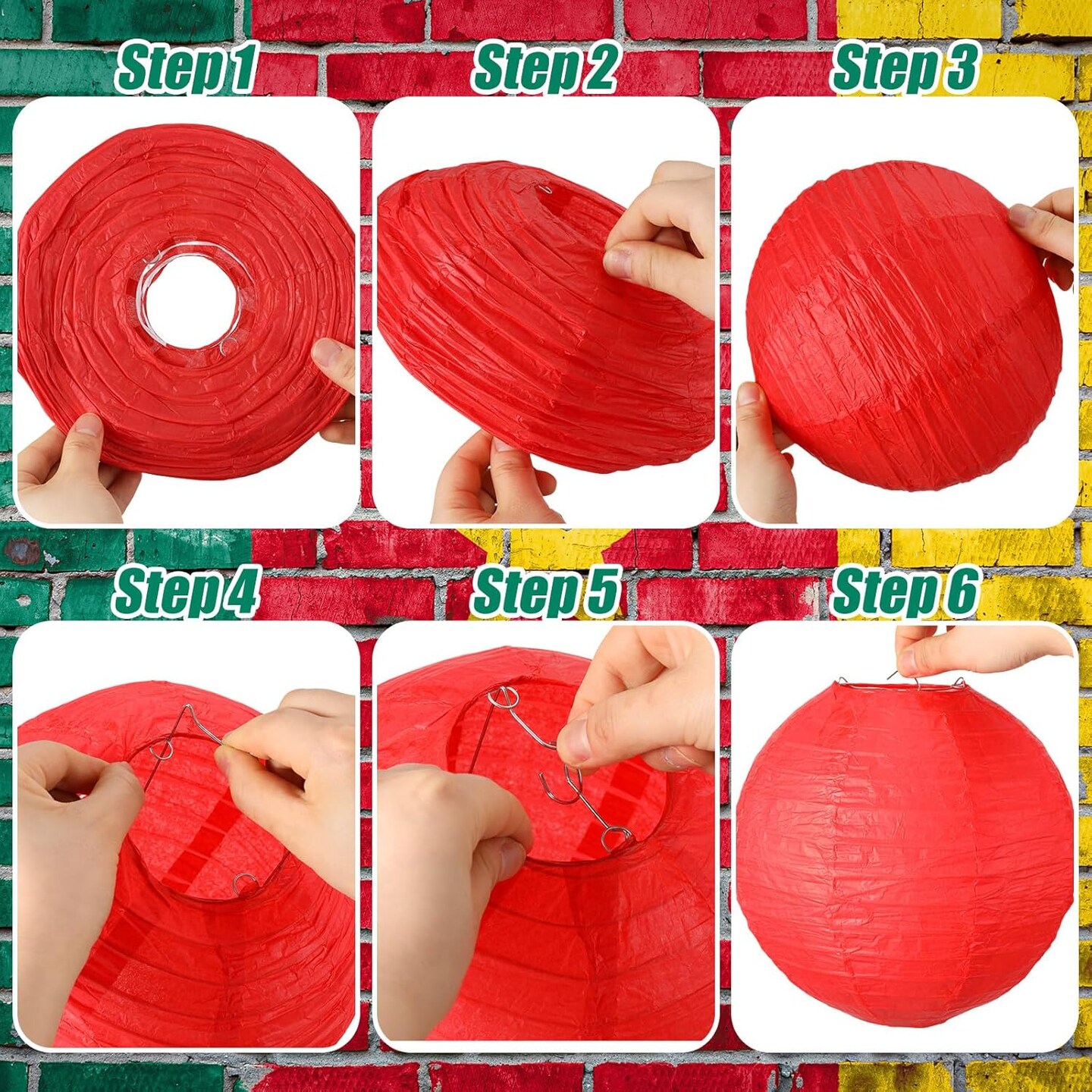 24 Pcs Juneteenth Decorations Juneteenth Paper Lantern Decor Black Red Green Yellow Assorted Round Hanging Lanterns
