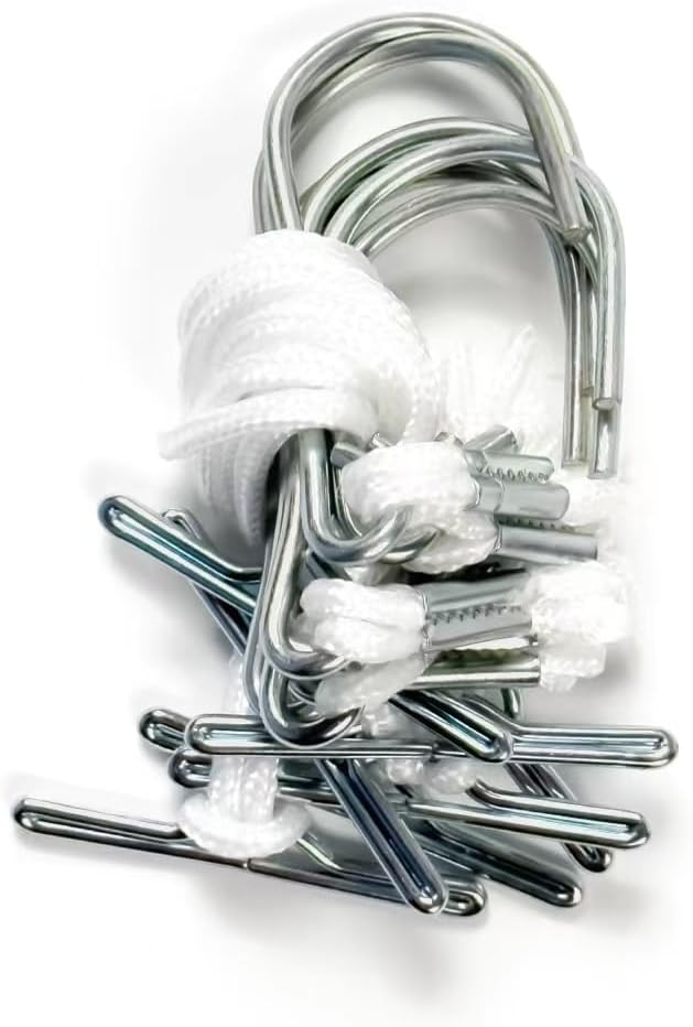 Kearing&#xAE; 12 Pack Pattern Hooks for Sewing Pattern Storage &#x2013; Steel Hooks with Nylon Cord