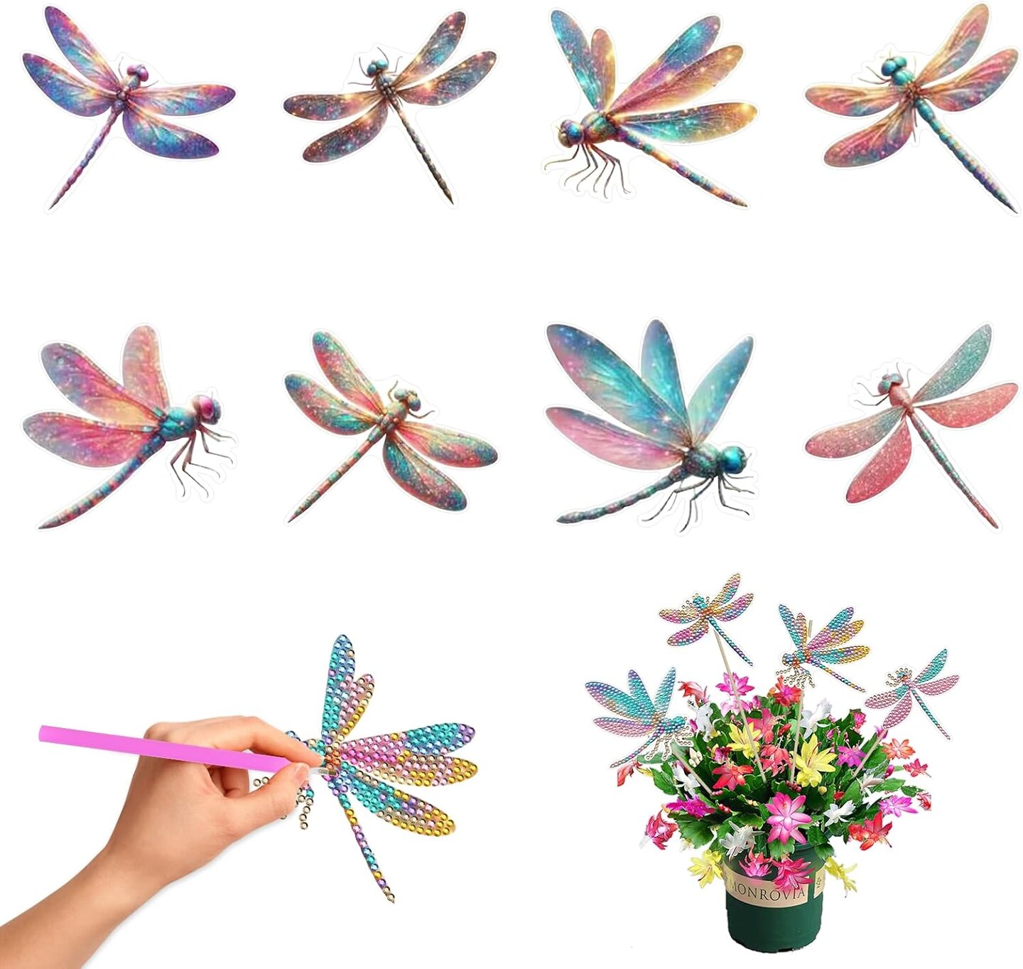 8 Pcs Dragonfly Diamond Art Kits