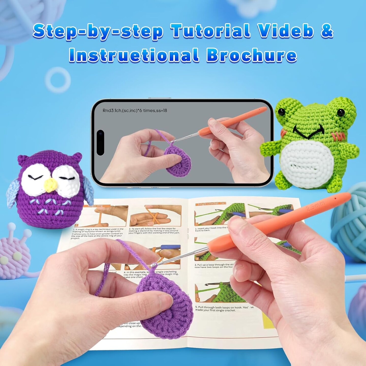 Animal Knitting Crochet Kit for Beginners