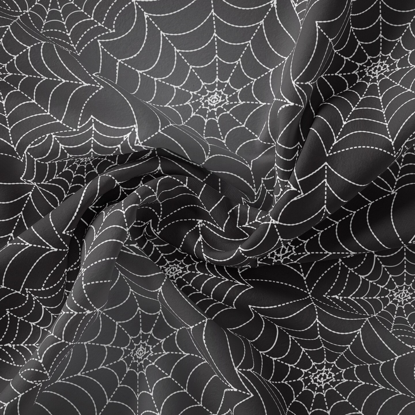 DAVID TEXTILES SILKY WEBS BLACK 1 YD CUT