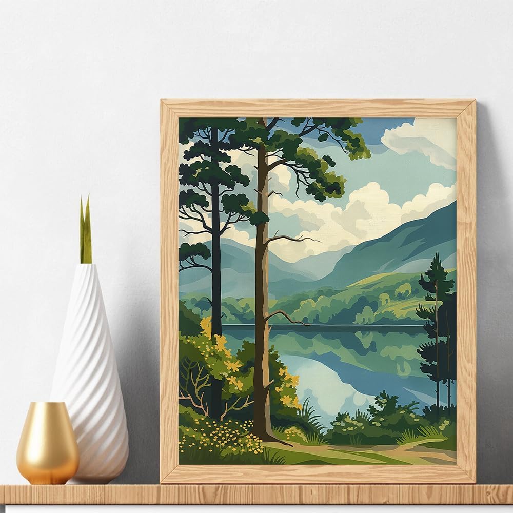 Paint by Numbers Kit for Adults - Forest Landscape Paint by Number (16x20 Inch)