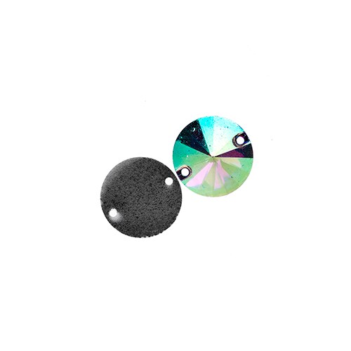 John Bead 18mm Rivoli Resin Sew-on Metalico Stones, 10pcs