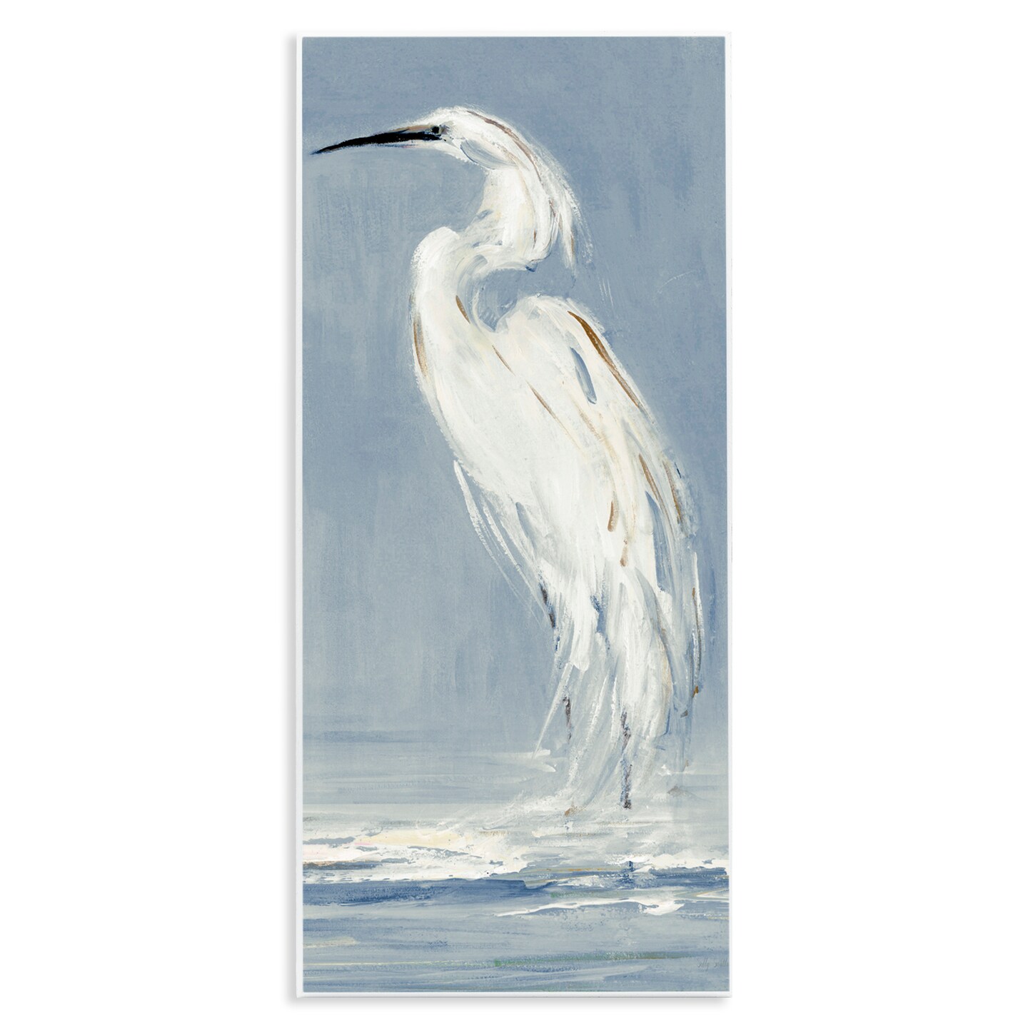 Stupell Industries Calm Egret Facing Left Wall Plaque By Sally Swatland