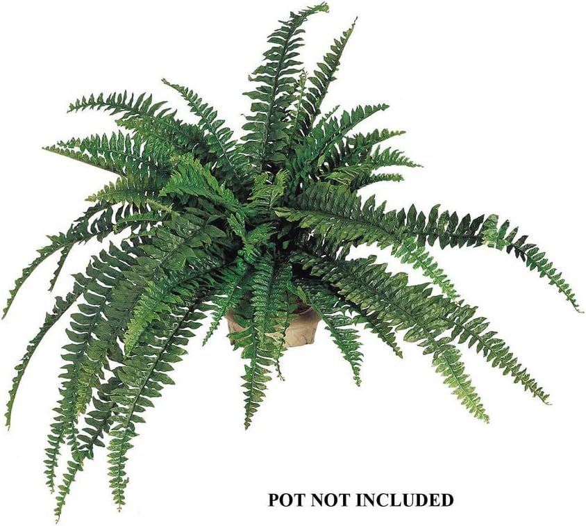2-Pack &#x2013; 48&#x22; Wide Artificial Silk Boston Fern Plants with 48 Fronds &#x2013; Lifelike Indoor/Outdoor Greenery &#x2013; No-Maintenance Faux Ferns for Home, Office, or Garden D&#xE9;cor
