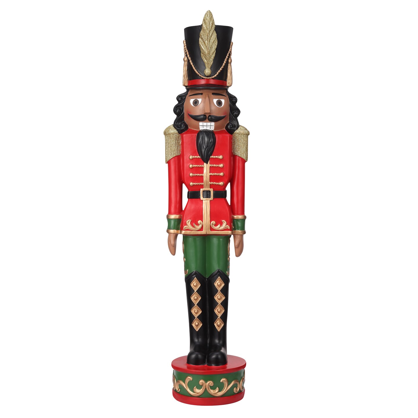 Haute Decor 37-INCH Tall Decorative Christmas Nutcracker - Red/Green with Darker Skin - Solid Resin Construction Large Christmas Nutcracker