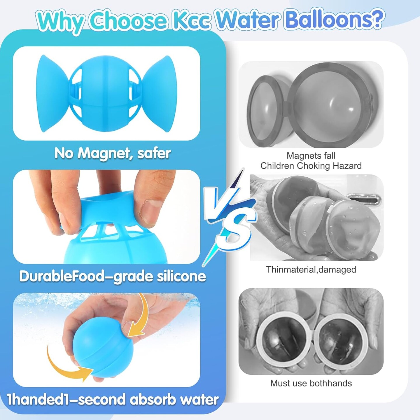 Summer Reusable Silicone Water Balloons Toys (10 PCS - A)